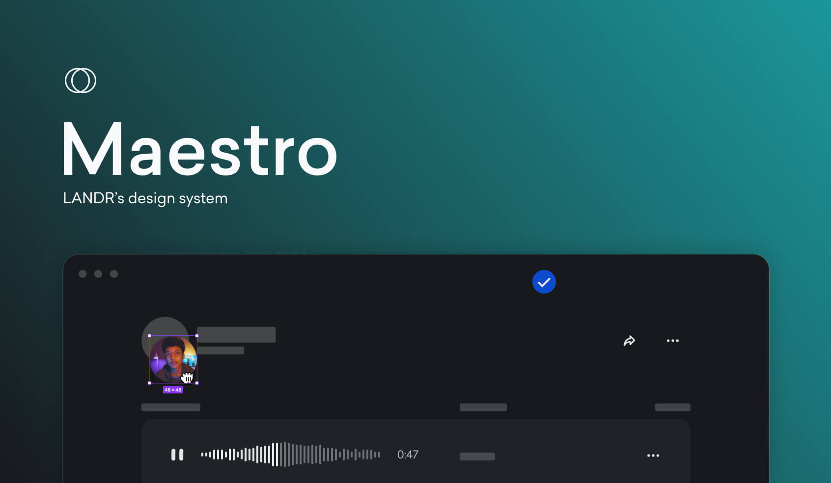 Maestro Design System components placed on a wireframe